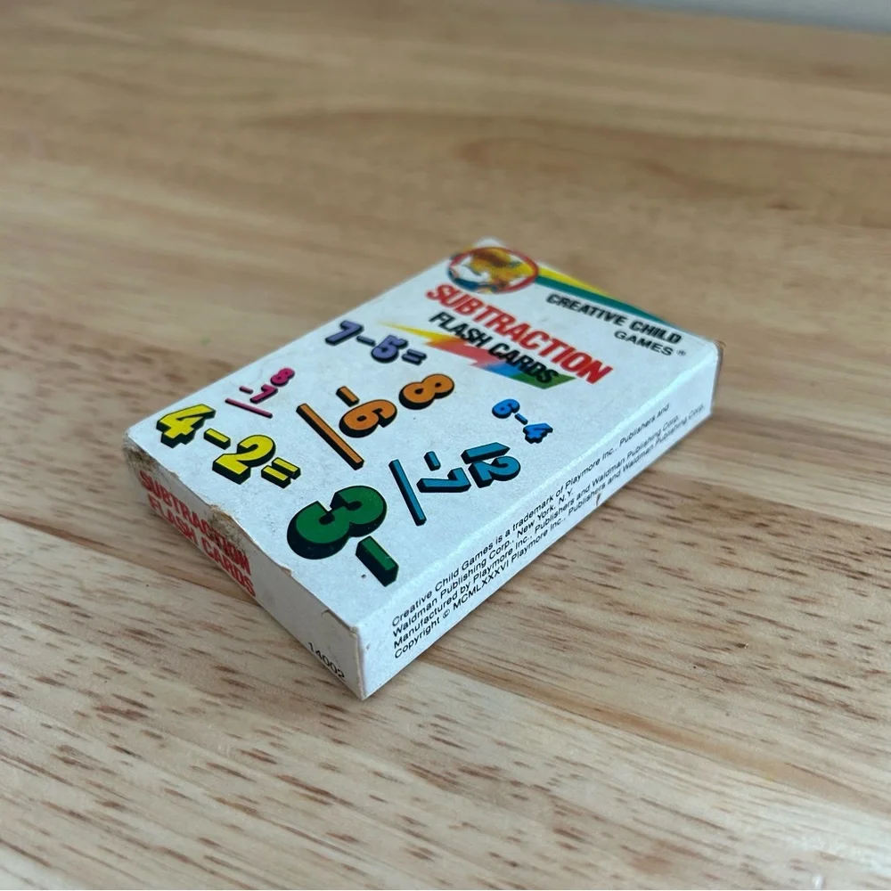 Vintage Double-Sided‎ Subtraction Flash Cards Creative Child Games